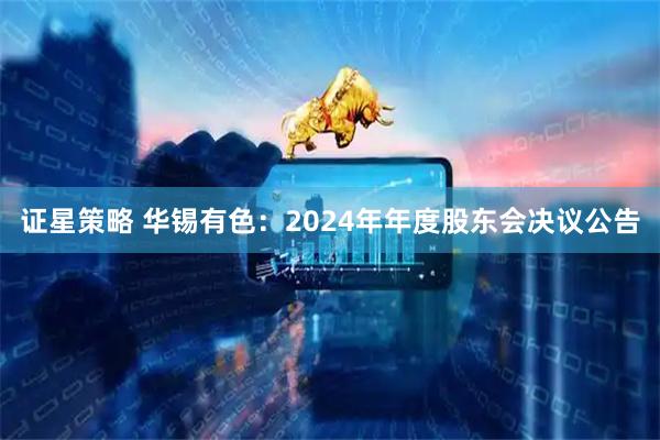 证星策略 华锡有色：2024年年度股东会决议公告