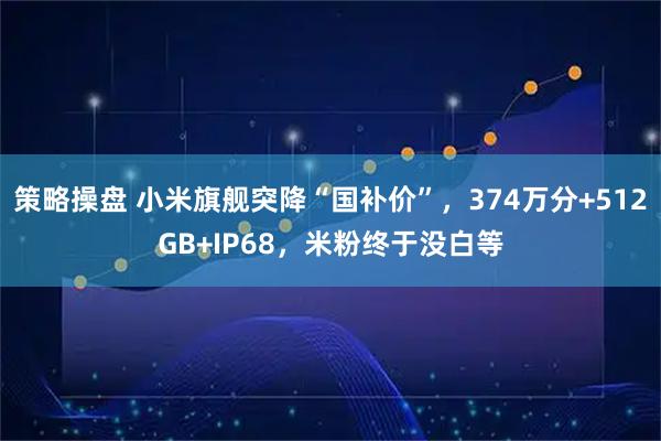 策略操盘 小米旗舰突降“国补价”，374万分+512GB+IP68，米粉终于没白等
