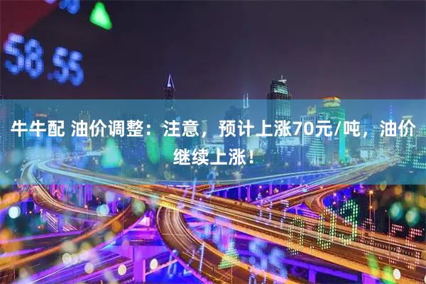 牛牛配 油价调整：注意，预计上涨70元/吨，油价继续上涨！