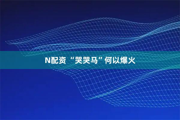 N配资 “哭哭马”何以爆火